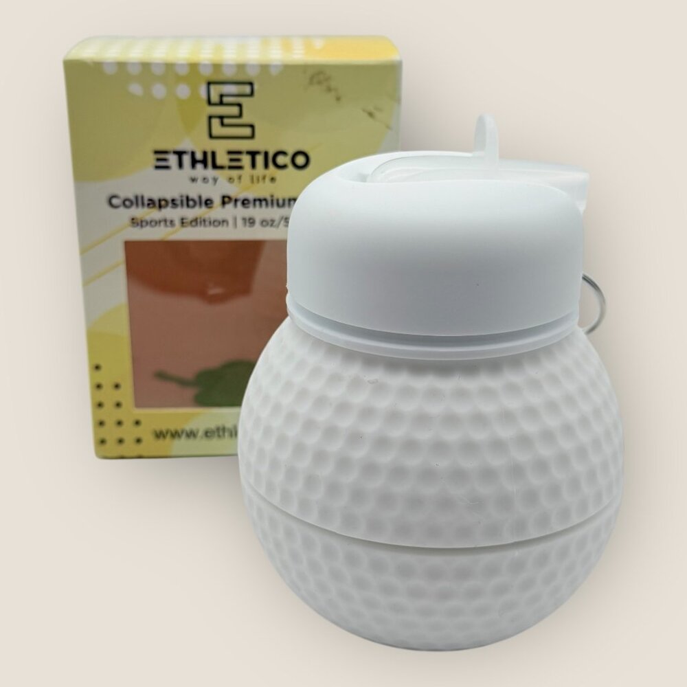 New Ethletico 19 Oz Collapsible Premium Sports Bottle BPA-Free Golf Ball Design